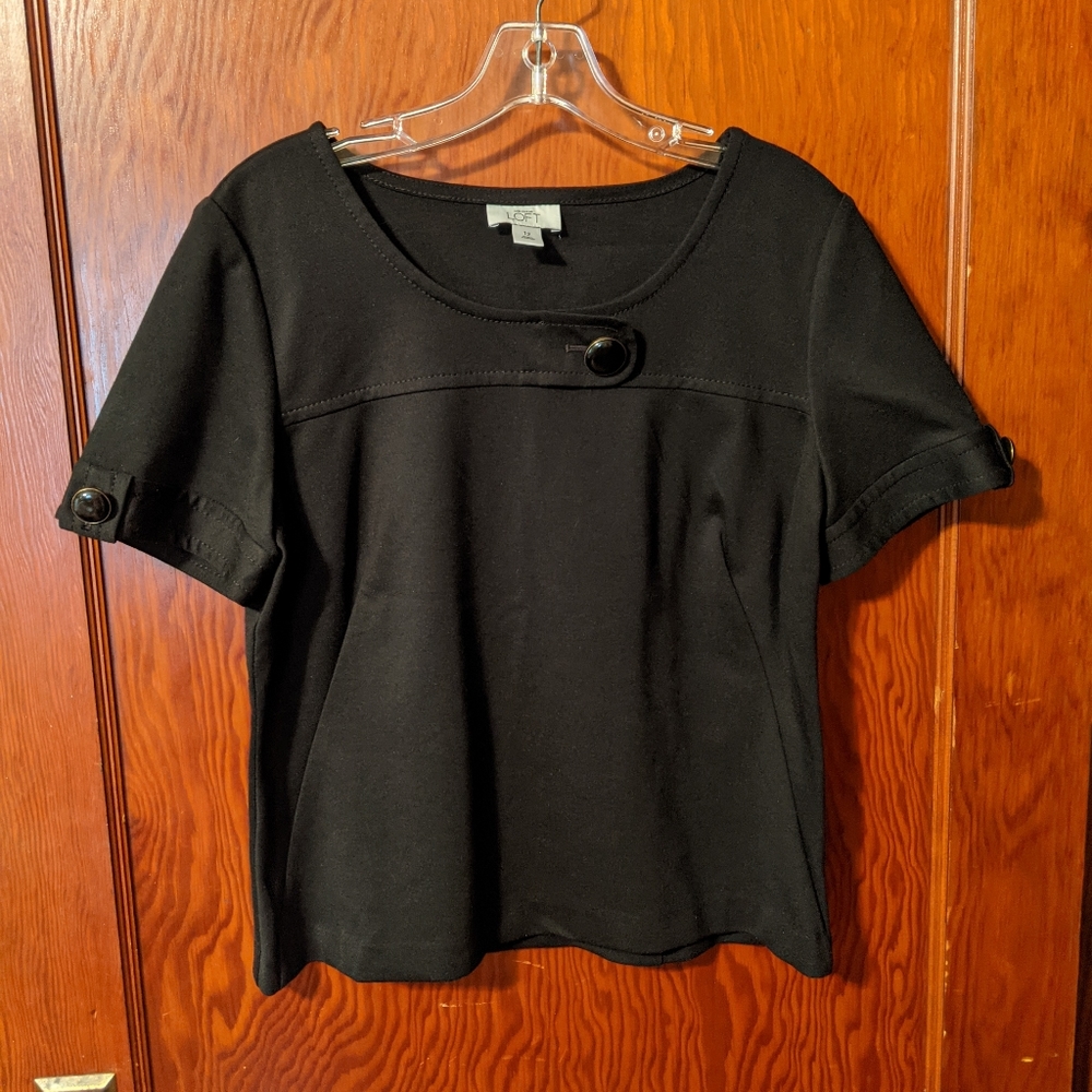 Ann Taylor Loft black dressy top